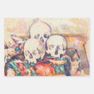 Paul Cezanne - The Three Skull Watercolor Wrapping Paper Sheet