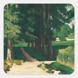Paul Cézanne's The Avenue,Green Trees Classic Square Sticker