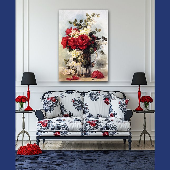 Paul-De-Longpre Red Roses Bouquet, Resizable Poster (Creator Uploaded)
