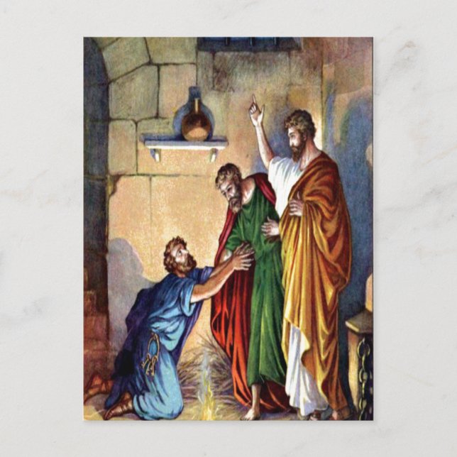 paul en prison sur la carte postale de philippi (Devant)