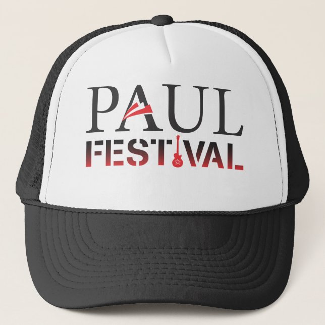 Paul Festival Black & White Trucker Hat (Front)