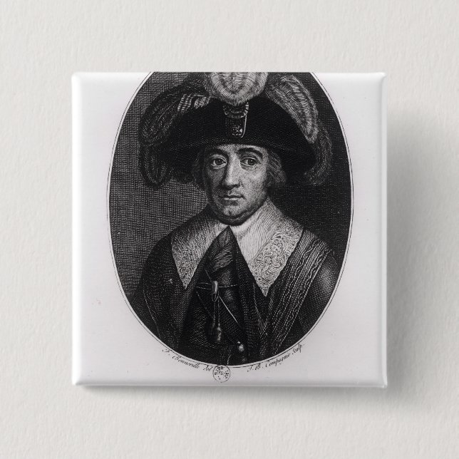 Paul Francois Jean Nicolas  Vicomte de Barras 2 Inch Square Button (Front)