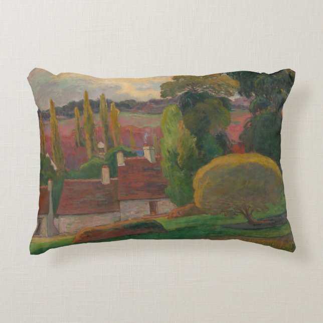 Paul Gauguin - A Farm in Brittany Decorative Pillow (Front)