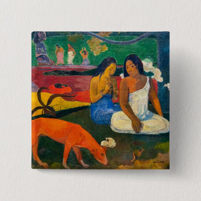 Paul Gauguin - Arearea / The Red Dog 2 Inch Square Button (Front)