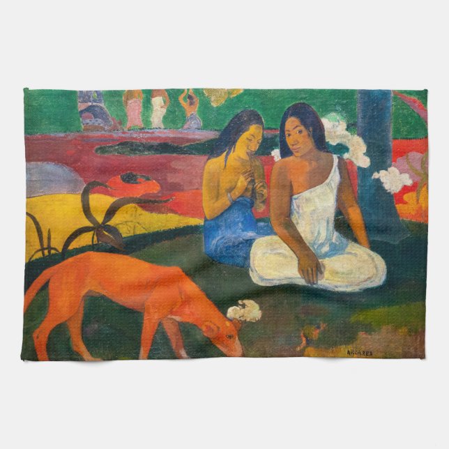 Paul Gauguin - Arearea / The Red Dog Kitchen Towel (Horizontal)
