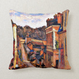 Paul Gauguin art: Rue Jouvenet, Rouen Throw Pillow