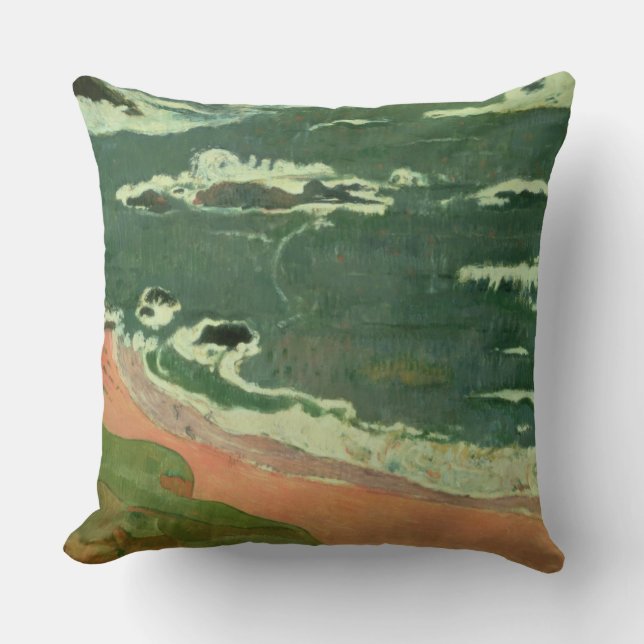 Paul Gauguin | Beach at Le Pouldu, 1889 Throw Pillow (Front)