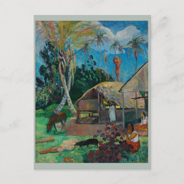Paul Gauguin Black Pigs Postcard (Front)