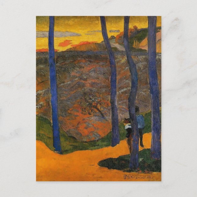 Paul Gauguin- Blue trees Postcard (Front)