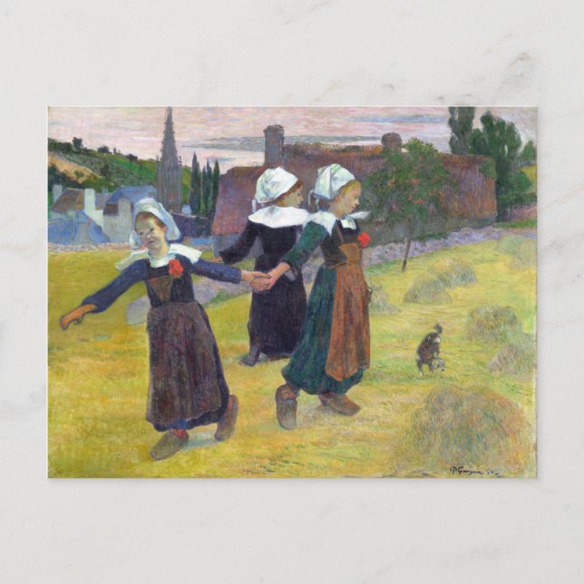 Paul Gauguin Breton Girls Dancing, Pont-Aven Postcard (Front)