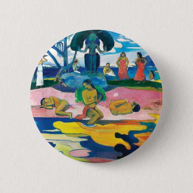 Paul Gauguin Day of the God (Mahana no atua) Art 2 Inch Round Button (Front)