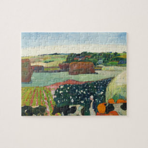 Paul Gauguin Haystacks in Brittany Countryside Jigsaw Puzzle