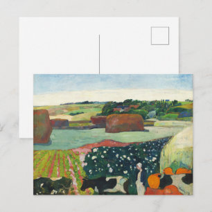 Paul Gauguin Haystacks in Brittany Countryside Postcard