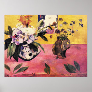 Paul Gauguin Head-Shaped Vase and Japanese Woodcut Poster