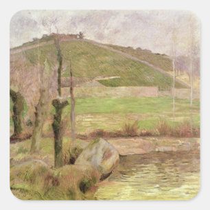 Paul Gauguin   Landscape near Pont-Aven, 1888 Square Sticker