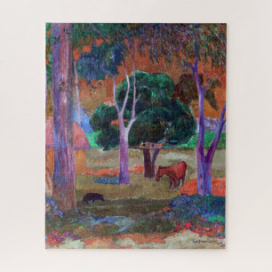 Paul Gauguin - Landscape with a Pig and a Horse Jigsaw Puzzle