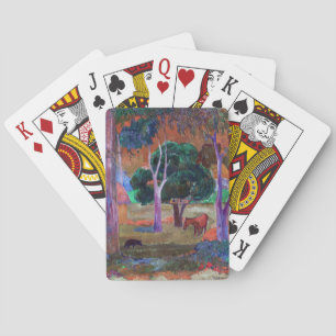 Paul Gauguin - Landscape with a Pig and a Horse Playing Cards