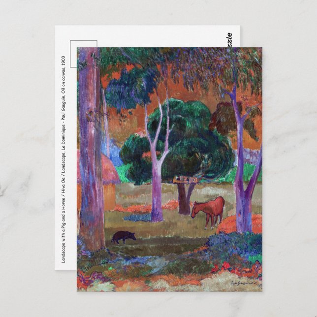 Paul Gauguin - Landscape with a Pig and a Horse Postcard (Front/Back)