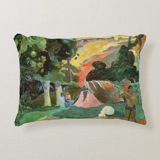 Paul Gauguin | Matamoe or, Landscape with Peacocks Decorative Pillow (Front)