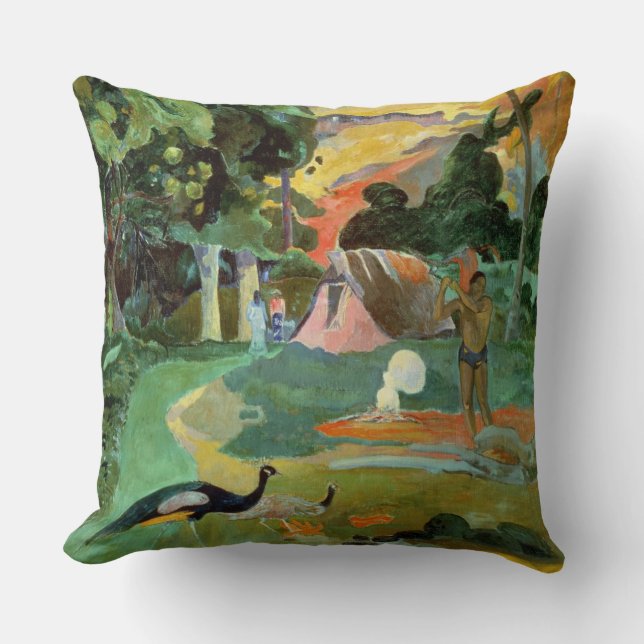 Paul Gauguin | Matamoe or, Landscape with Peacocks Throw Pillow (Front)