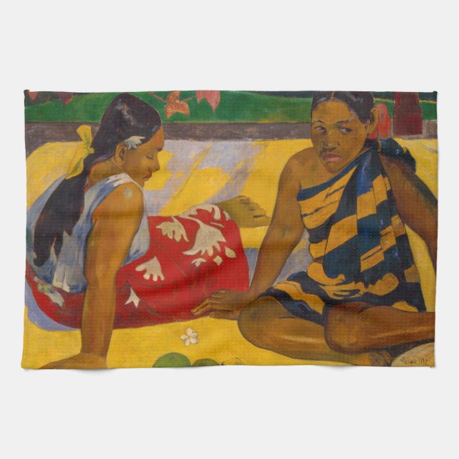 Paul Gauguin - Parau Api / What's New? Kitchen Towel (Horizontal)