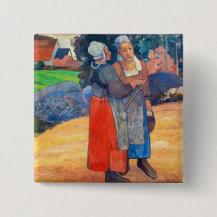 Paul Gauguin - Paysannes Bretonnes 2 Inch Square Button