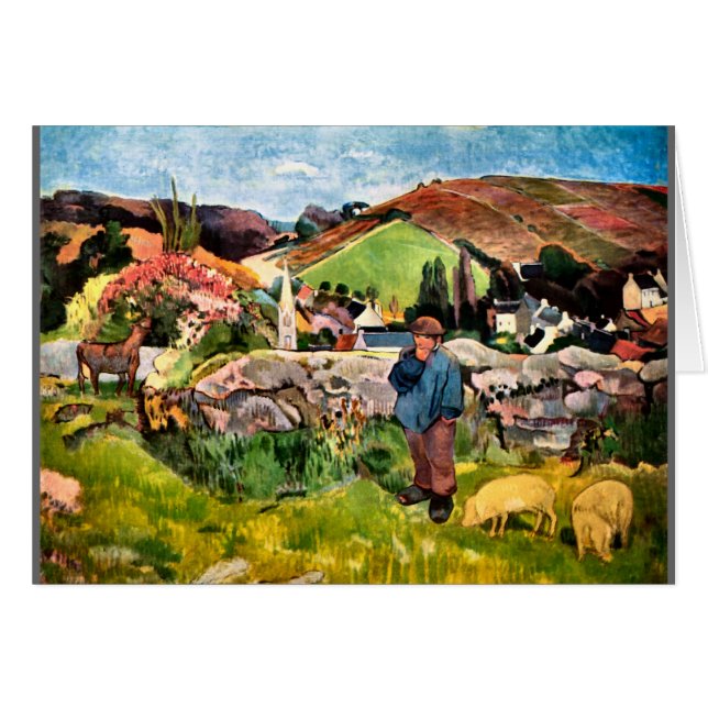 Paul Gauguin Personalized -Contentment B-day Card (Front Horizontal)