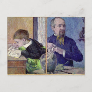Paul Gauguin Portrait of Jean Paul Aube and his Postcard