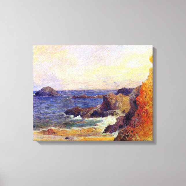 Paul Gauguin - Rocky Coast Fine Art Painting Canvas Print (Front)