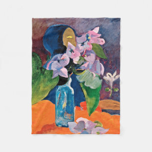 Paul Gauguin - Still Life With Flowers And Idol (C Fleece Blanket