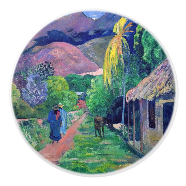 Paul Gauguin - Street in Tahiti Ceramic Knob (Front)