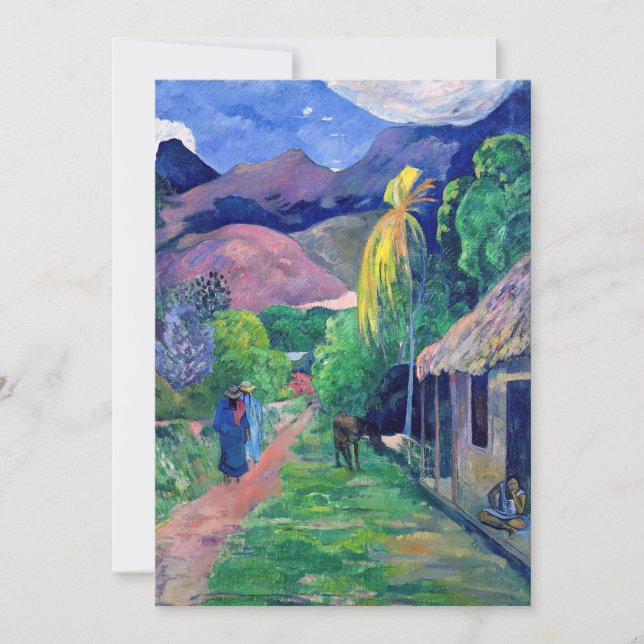 Paul Gauguin - Street in Tahiti Thank You Card (Front)