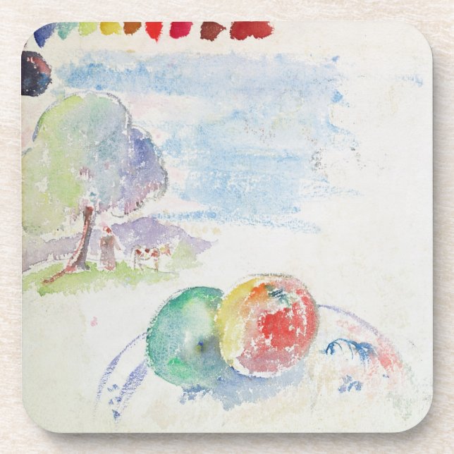 Paul Gauguin | Study of Fruits and a Landscape, 18 Coaster (Front)