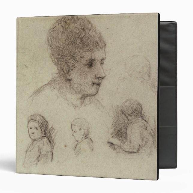 Paul Gauguin | Study of Heads, 1884 (black chalk o Binder (Front/Inside)