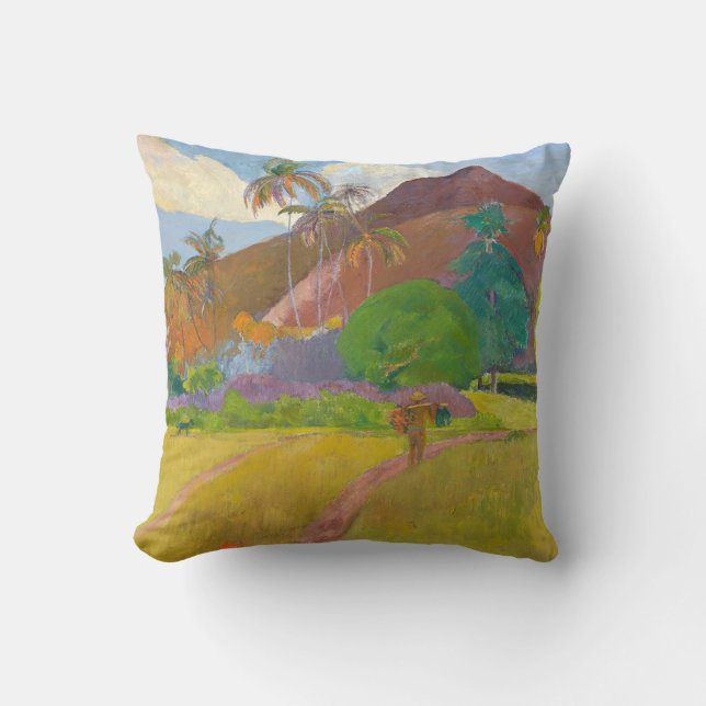 Paul Gauguin - Tahitian Landscape Throw Pillow (Front)