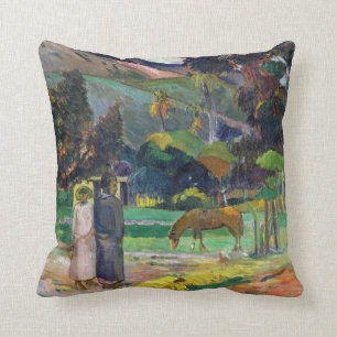 Paul Gauguin Tahitian Landscape Throw Pillow