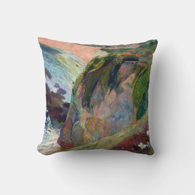 Paul Gauguin The Flageolet Player on the Cliff Throw Pillow (Front)