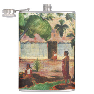 Paul Gauguin The Large Tree,Exploration of Nature Hip Flask