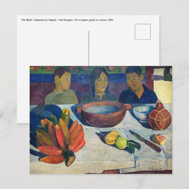 Paul Gauguin - The Meal / Bananas Postcard (Front/Back)