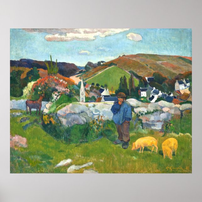 Paul Gauguin The pig keeper, Brittany Poster (Front)