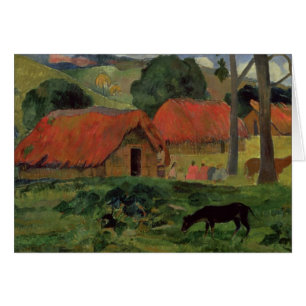 Paul Gauguin The Three Huts, Tahiti, 1891-92 (oi