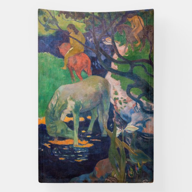 Paul Gauguin - The White Horse Banner (Vertical)