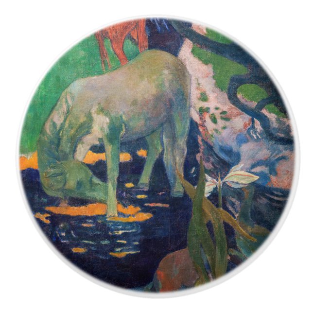 Paul Gauguin - The White Horse Ceramic Knob (Front)