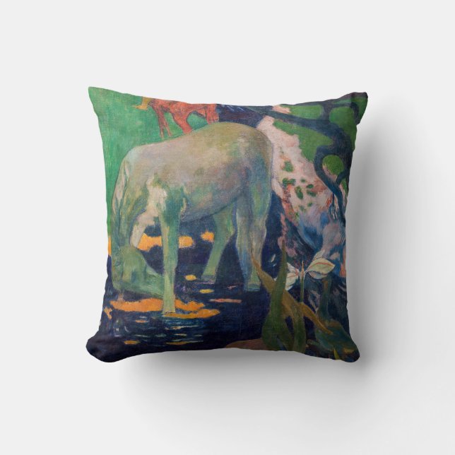 Paul Gauguin - The White Horse Throw Pillow (Front)