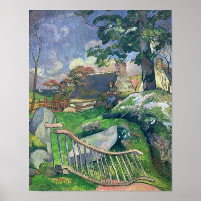 Paul Gauguin | The Wooden Gate or, The Pig Keeper, Poster (Front)