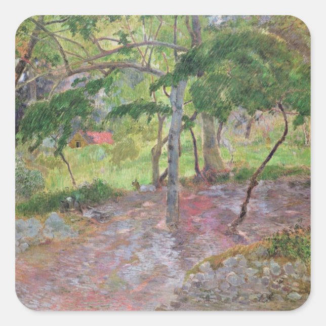 Paul Gauguin | Tropical Landscape, Martinique, 188 Square Sticker (Front)