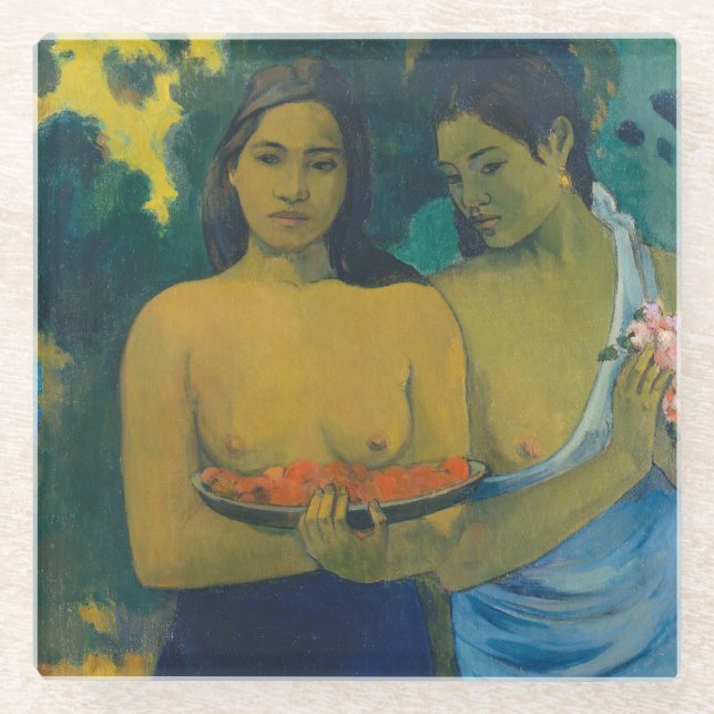 Paul Gauguin - Two Tahitian Women Glass Coaster (Front)