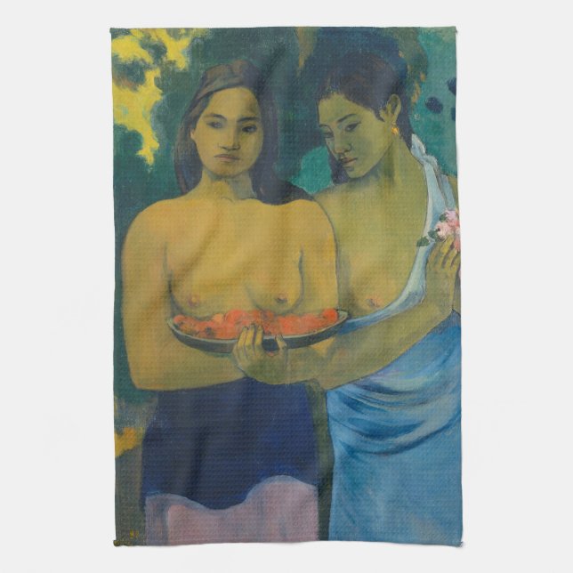 Paul Gauguin - Two Tahitian Women Kitchen Towel (Vertical)