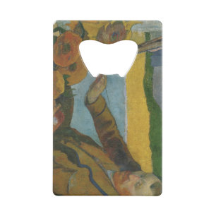 Paul Gauguin Vincent van Gogh painting sunflowers  Credit Card Bottle Opener