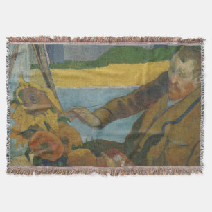 Paul Gauguin Vincent van Gogh painting sunflowers  Throw Blanket